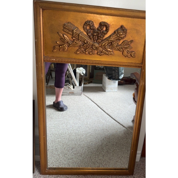 Stunning French Trumeau Neoclassical Giltwood Console Mirror 27x46