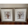 Image 1 : 2 Framed Art Prints - Florals 17x19 Inches