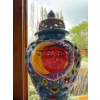 Image 3 : Gorgeous Hand Painted Ginger Jar (17T), Hand Painted Tray, Colorful Tablecloth 