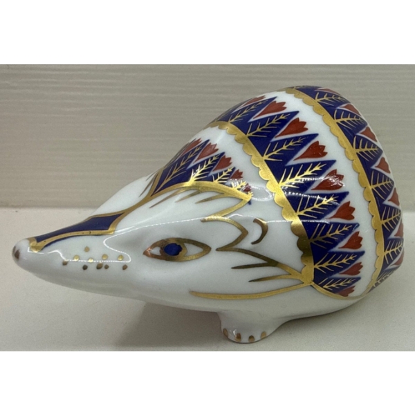 Vintage Royal Crown Derby Hedgehog Paperweight -22K Gold Gilding - 2.5"Tall
