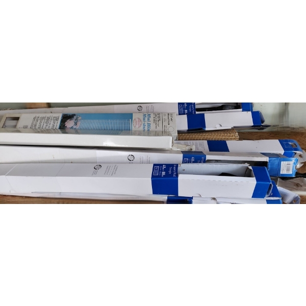 Adjustable Curtain Rods 48-88 Inches, White Mini Blinds 23.45 x 45, Straw Shade and More!