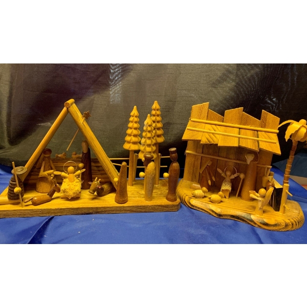 Hand Carved Art Nuovo Nativity Scenes 10L