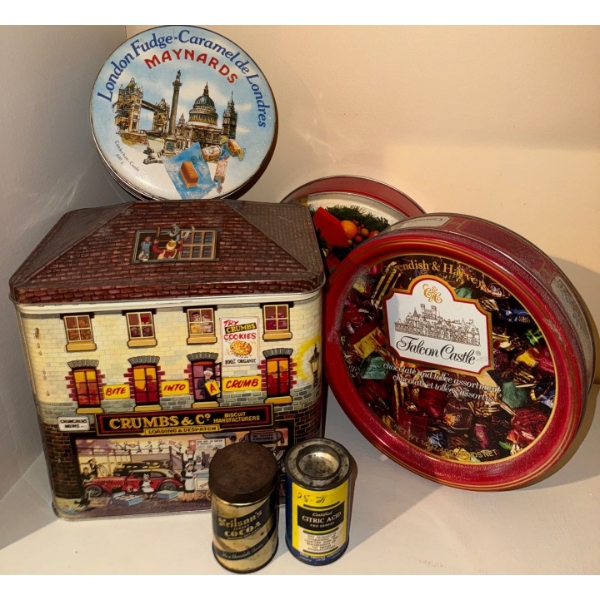 Assorted Vintage Tins & Bottles