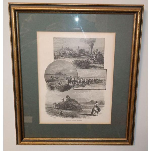 A.R Ward's Historical Framed Print  "Modern Prairie Farming"
