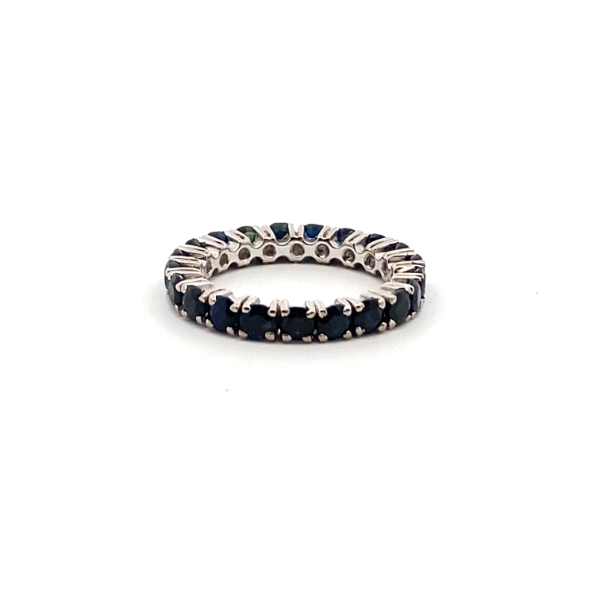 18KW Sapphire Eternity Ring 3.36CTW SZ 7 4.46grams