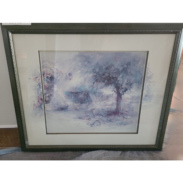 Framed Pastel Landscape Print Under Glass 26 w 23 h