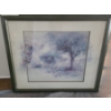 Image 1 : Framed Pastel Landscape Print Under Glass 26 w 23 h