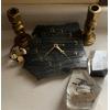 Slate Wall Clock 9T w/ Decorative Brass Decor