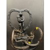 Vintage Decorative Lamp, and 2 Metal Bookends Made From Horseshoes