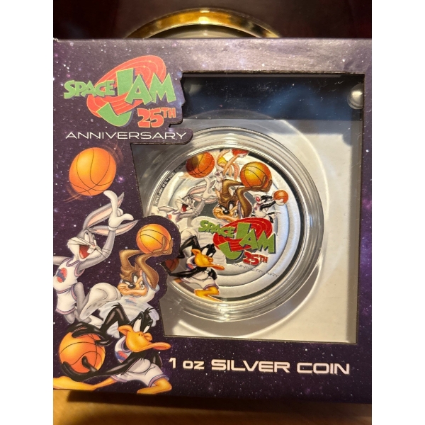 SPACE JAM 25TH ANNIVERSARY – 2021 1 OZ PURE SILVER PROOF COIN – NIUE – NZ MINT
