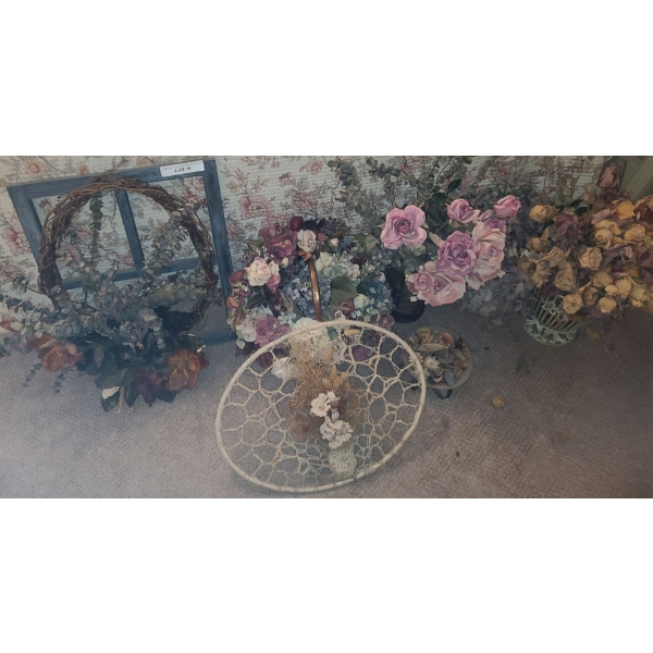 Assorted Artificial and Dried Floral Decor