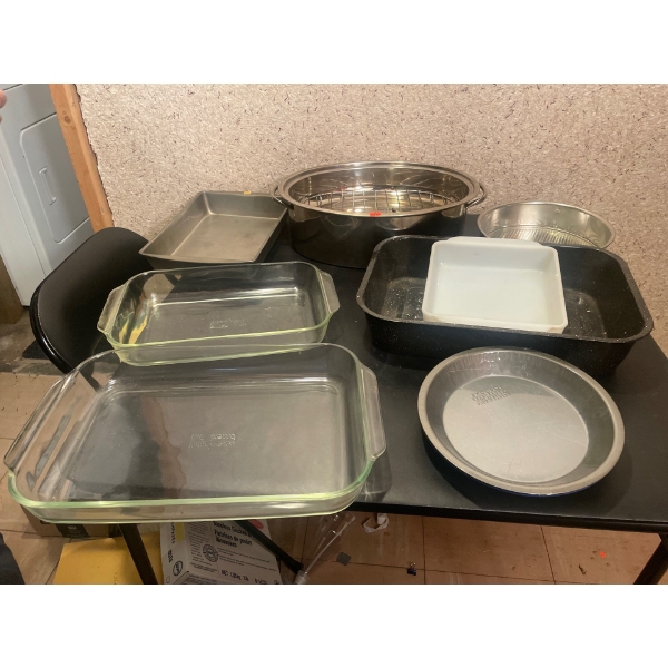 Large Roasting Pan, Large Pyrex Glass Roasting Trays, Pie Trays, Roasting Pans, 