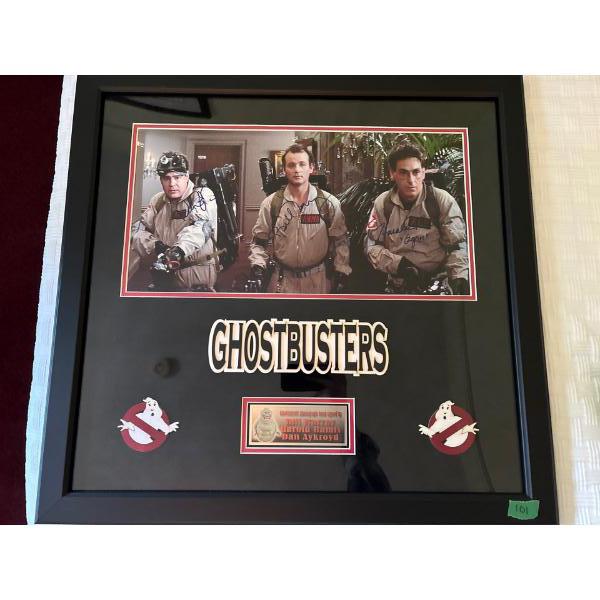 Ghost Busters Picture Signed by Bill Murray , Dan Aykroyd , Harold Ramis L25" H24"