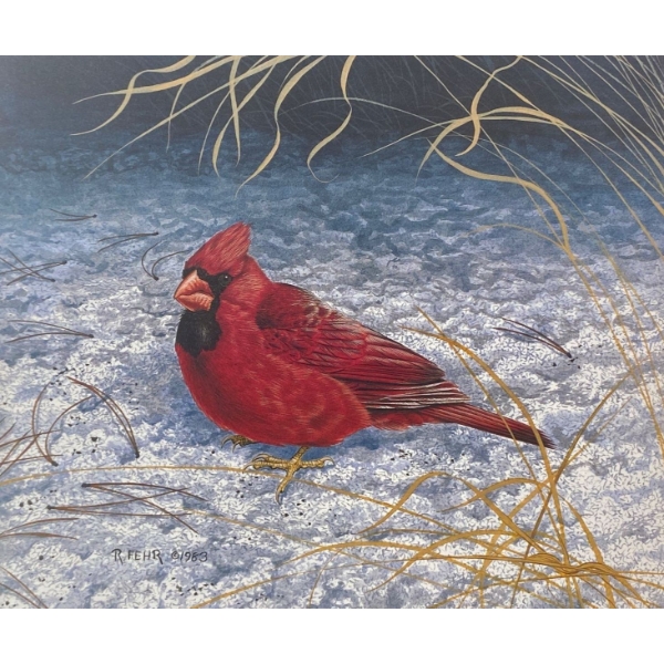 Randy Fehr "Red Cardinal" Signed Print