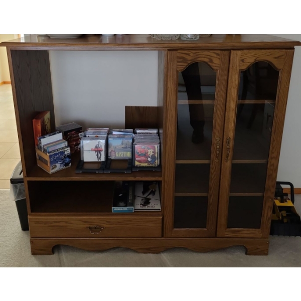Wooden Cabinet w/ Glass Doors (Cabinet ONLY, Contents NOT Included) - 54W, 25D, 47T 
