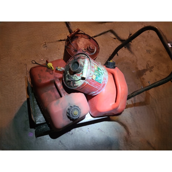 Garage Rolling Cart and Jerry Cans 