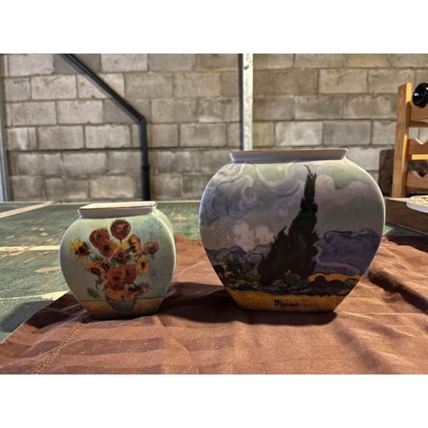 Two porcelain vases from the van Gogh museum made in Germany