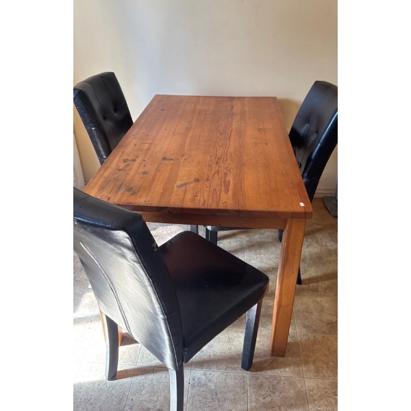 Wooden Table w/ 3 Chairs - 55L, 29T 