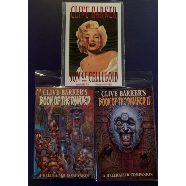 Clive Barker 'Book of the Damned' I & II, Plus Clive Barker 'Son of Celluloid' Comics 