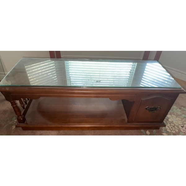Vintage Dark Oak Coffee Table 51x20x17