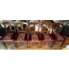 Image 3 : Edwardian Wooden Table (51W, 29T) with 5 Matching Wooden & Velvet Chairs (18W, 23D, 34T Each)