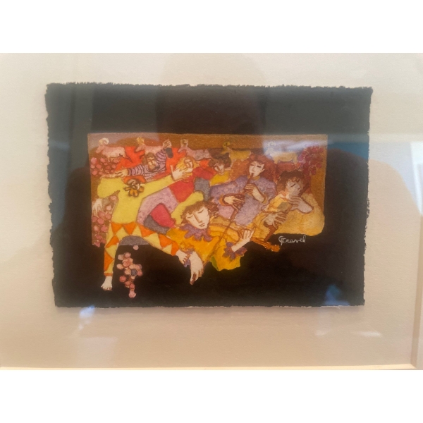 Francine Gravel 1989 Untitled, Guilded Watercolour 12.5 x 11