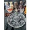 Image 2 : Decorative Lot With 12-Inch Crystal Plate and Unique Items
