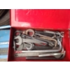 Image 2 : Blue Metal Toolbox 21 W, 8 D, 8 T, Wrenches, Work Light and More!