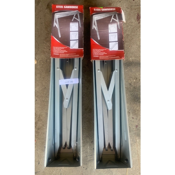 Two Folding Steel Saw Horses