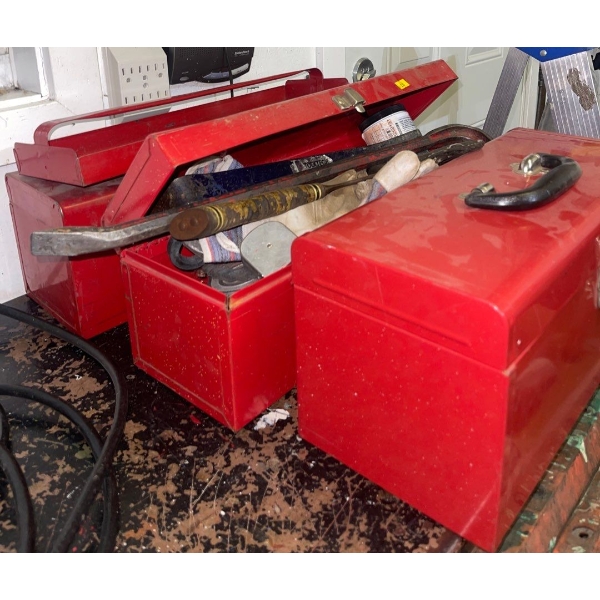 3 Metal Tool Chests w/ Contents