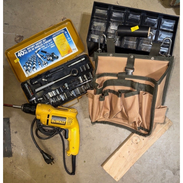 Dewalt Drywall Drill Shop Organizer Socket Set New Tool Bag & More