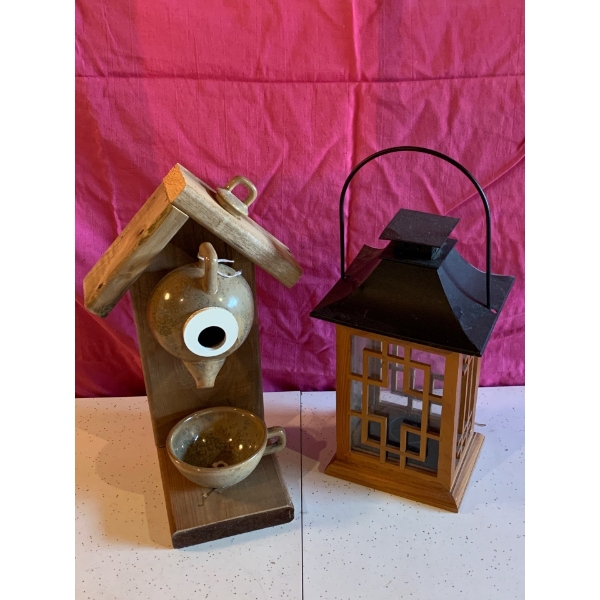 Decor Lot, Handmade Bird Feeder and Lantern