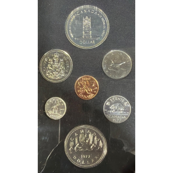 1977 Canadian Specimen Set With 50% Silver Dollar 23.33 Grams