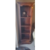 Image 1 : Wooden Bookcase with 4 Shelves and Bottom Drawer, Clock Included (71"T, 18"W, 11"D)