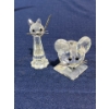 Image 2 : Swarovski Crystal Cat 3inch H and Mouse 2.25 inch H