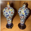 Image 3 : Chinese Cloisonne' Style Vases on Central Stands w/ Metal Vase 5T