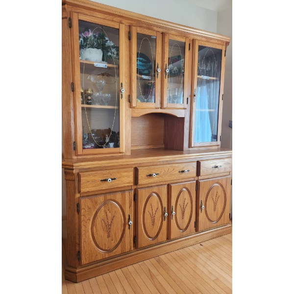Elm Wood China Cabinet by Meubles B. Brouillet
