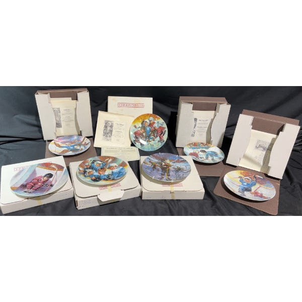 Seven Decorated Plates from Dominion China