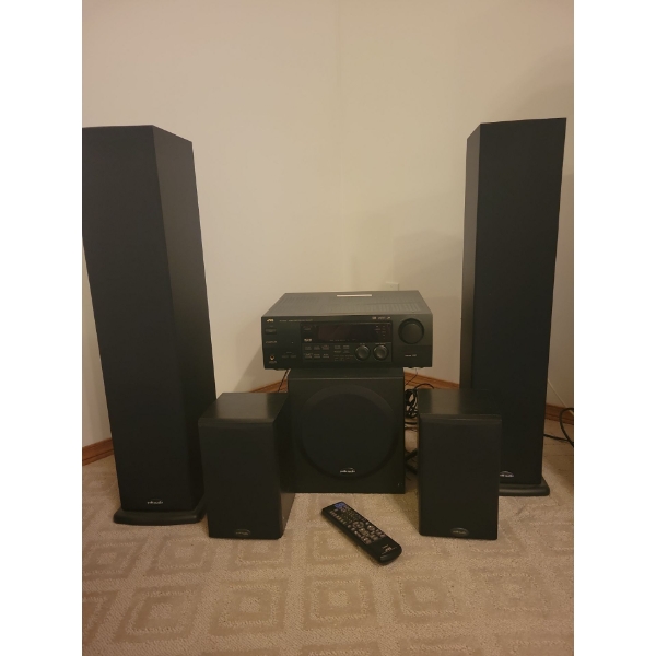 JVC Home Theatre Sound System w/ 5 Speakers 1 Sub & 1 Remote Mo.J-11039
