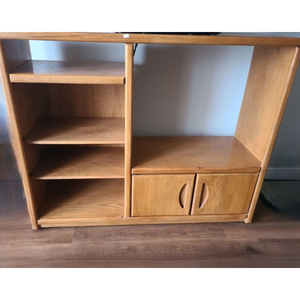 Entertainment Cabinet w/ 4 Adjustable Shelves and Storage Cupboard 53 W, 16 D, 44 T 