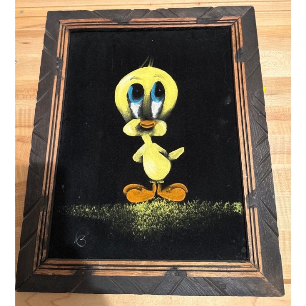 Lovely Painting on Velvet, Signed - 14x17 