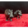Image 1 : Wooden Hippos - 4.5H, 4H