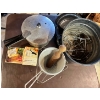 Image 1 : Everything you need for making jam. Pressure cooker. canner, and strainer