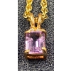 Image 2 : Genuine Amethyst Necklace With Gold Coloured Chain