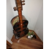 Image 1 : Decorative Wood Violin Cello Wine Storage Rack w/ Grapes & More Decor