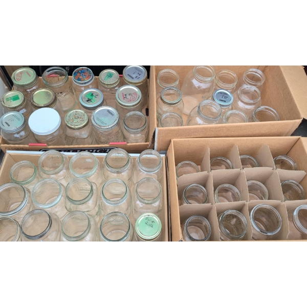 Glass Mason Jars with Lids, Lot of 30+