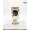 Image 2 : Bohemian Crystal Glass ( Goblet ) Hand Painted. 7''INCHES IN HEIGHT