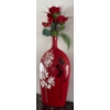 Image 1 : Vintage Ceramic Sculpture Handicraft Vase 23"tall w/Faux Flowers