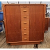 Image 1 : Teak Mid-Century Modern Dresser by Dyrlund With Sliding Doors and Drawers