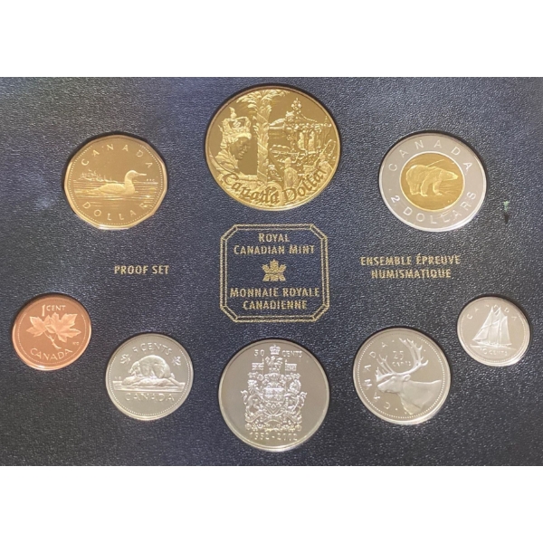 2002 Royal Canadian Mint Proof Set 1.694 Troy Ounces 92.5% Silver